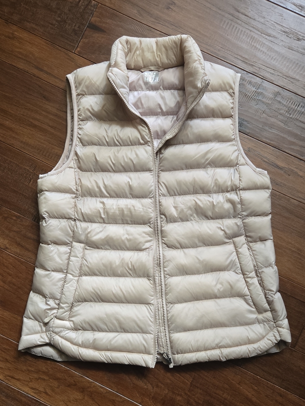 32 Degrees Lightweight Quilted Vest - Cream Tan Medium